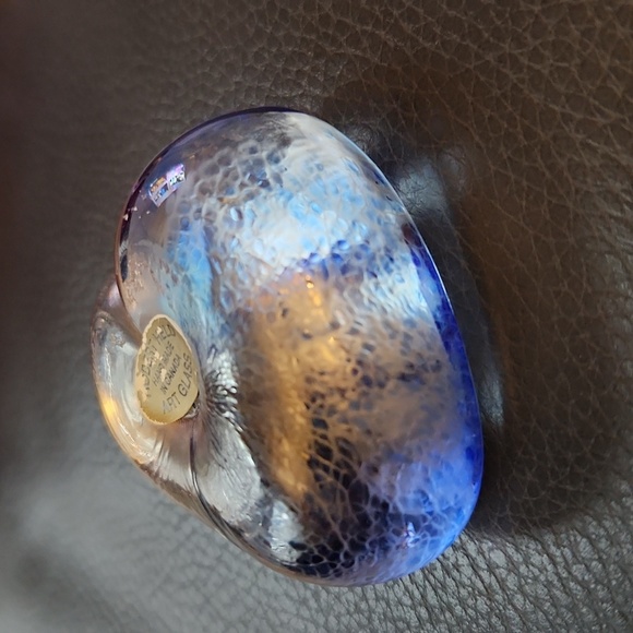 RHAG Robert Held BLUE Art Glass Iridescent Heart Paperweight Signed,2 1/4" - Picture 3 of 4